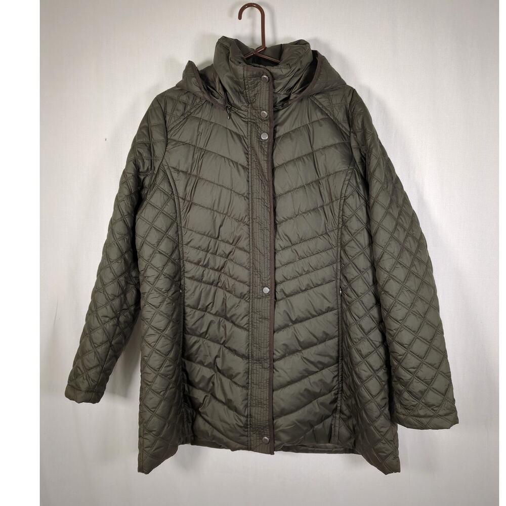 Andrew Marc New York Womens XL Full Zip Quilted Puffer Long Sleeve Jacket Coat